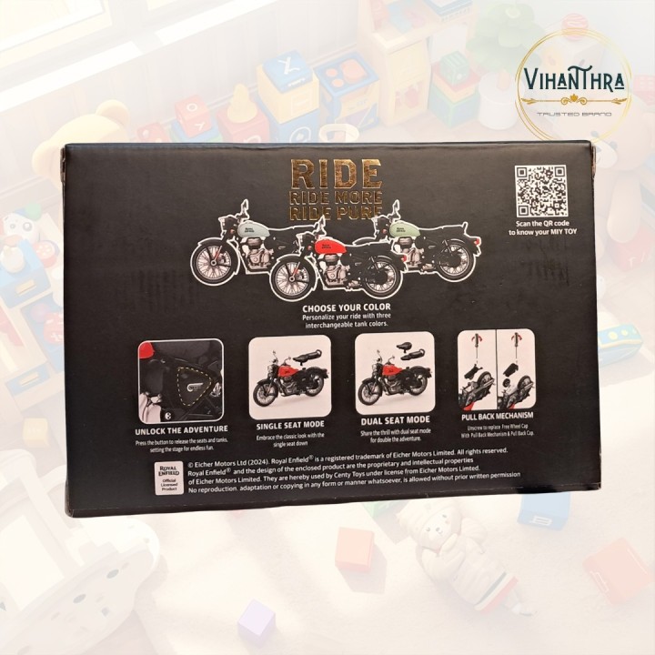 Ride & Drive: Royal Enfield & Die-Cast SUV Combo | 1:15 Scale RE Bike with 1:32 Scale Openable Car