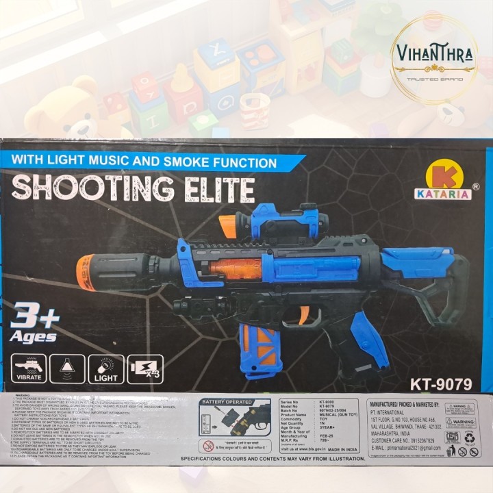 Kataria Shooting Elite Blaster Toy Gun for Kids with Light, Music, Smoke & Vibrate Function - KT-9079