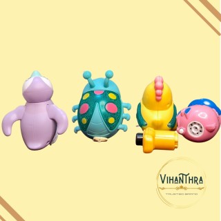 Cartoon Animal Toys for Kids Set of 4 Wind-Up – Penguin, Chick, Ladybug & Cartoon Spinner