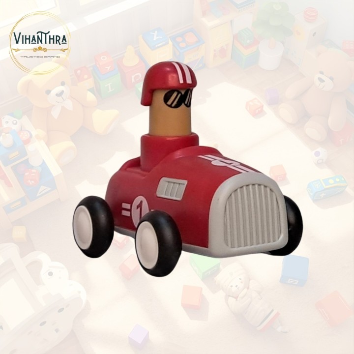 Cartoon Toys Pack of 3 – Race Car, Boat & Airplane with Funny Drivers | Push & Play Non-Battery Toys