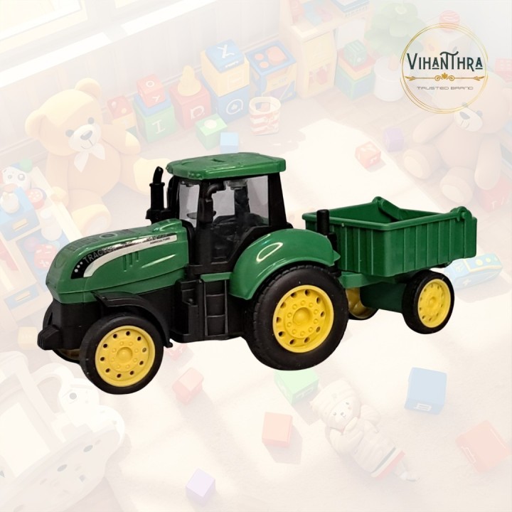 Farm Tractor with Trolley + JCB Backhoe Loader Toy Combo | Heavy Vehicles Construction & Farm Playset