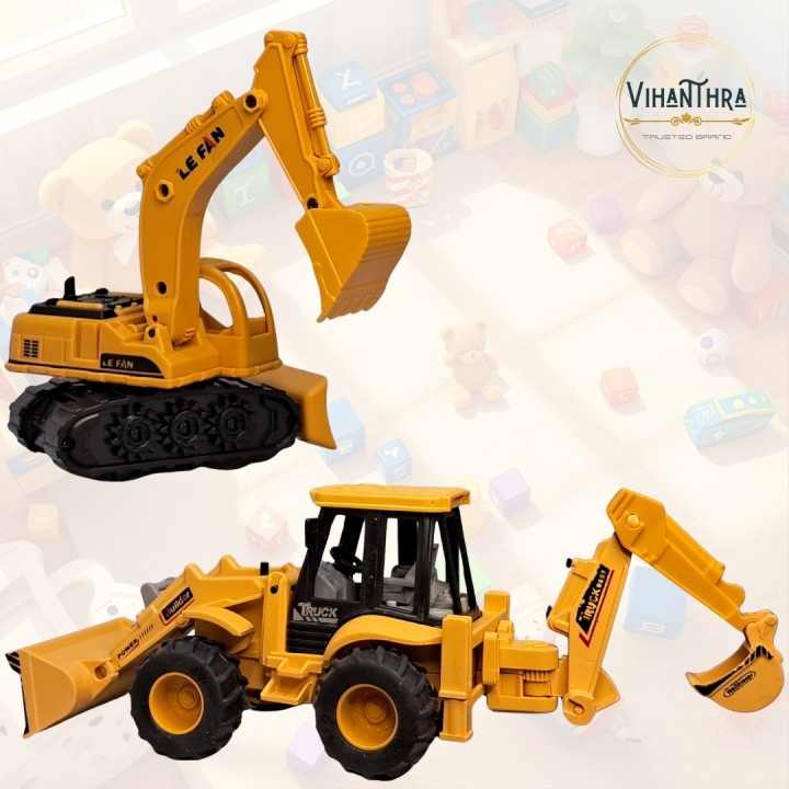 Ultimate Builder’s Collection – JCB, Excavator, Dumper, Cement Mixer & Tractor Trailer (5-in-1 Super Combo)